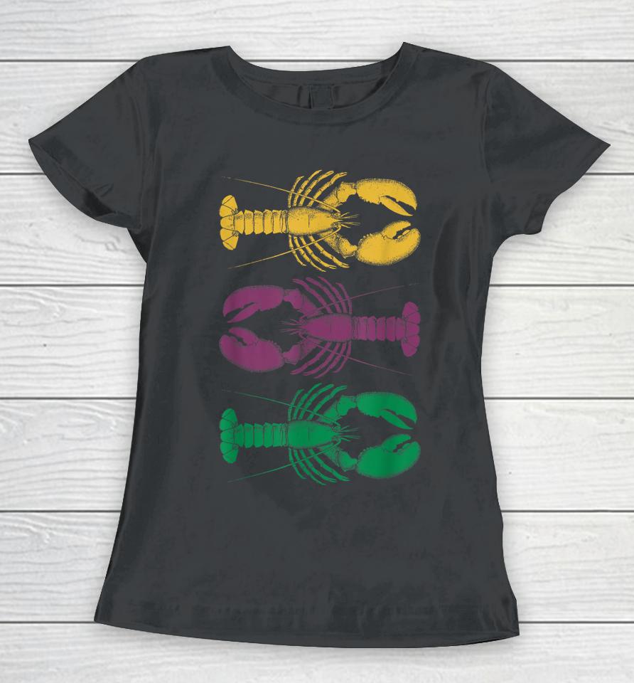 Happy Mardi Gras 2024 Crawfish Matching Party Vintage Women T-Shirt