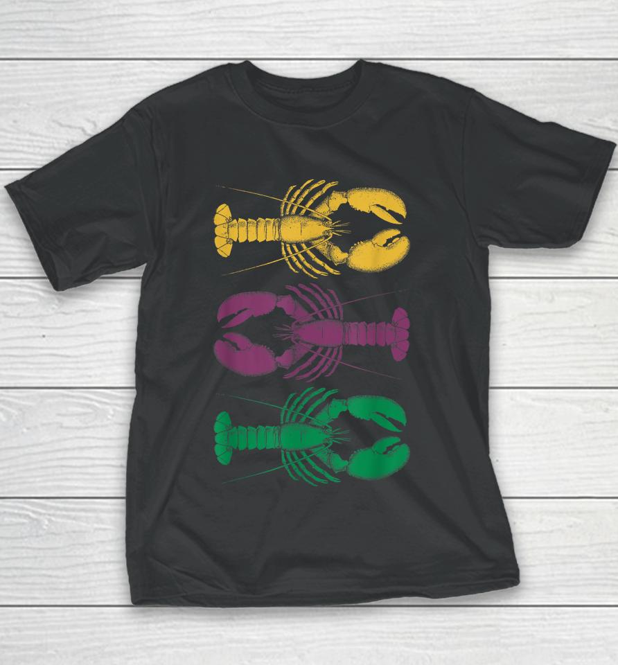 Happy Mardi Gras 2024 Crawfish Matching Party Vintage Youth T-Shirt