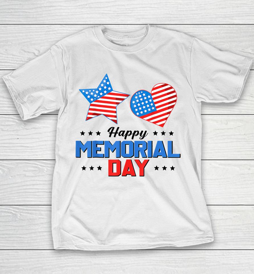 Happy Memorial Day 4Th Of July American Flag Patriotic Youth T-Shirt