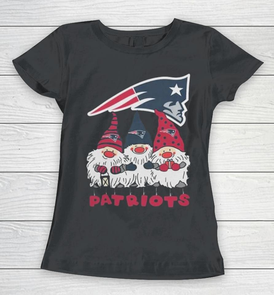 Happy Merry Christmas The Gnomes New England Patriots Logo Women T-Shirt