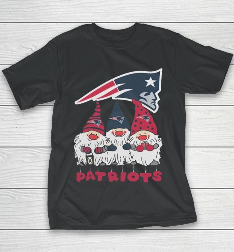 Happy Merry Christmas The Gnomes New England Patriots Logo Youth T-Shirt