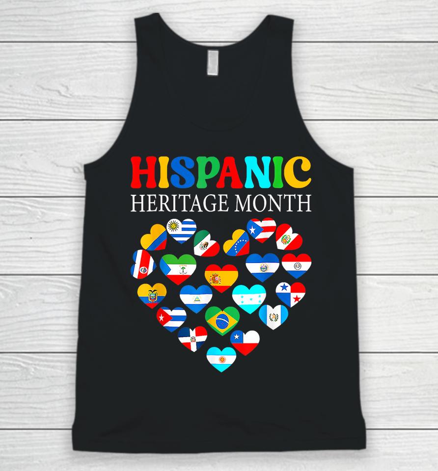 Happy National Hispanic Heritage Month All Countries Heart Unisex Tank Top