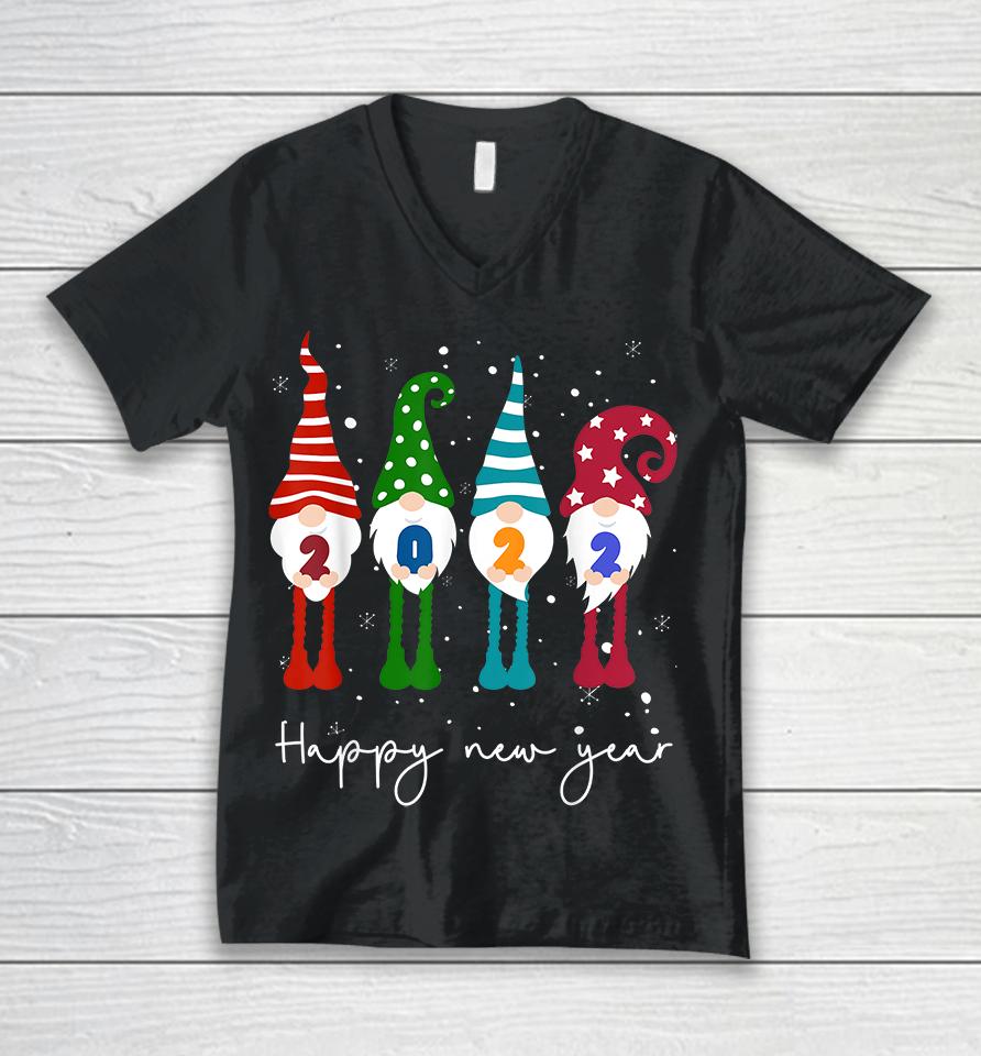 Happy New Year 2022 Gnome Christmas Unisex V-Neck T-Shirt