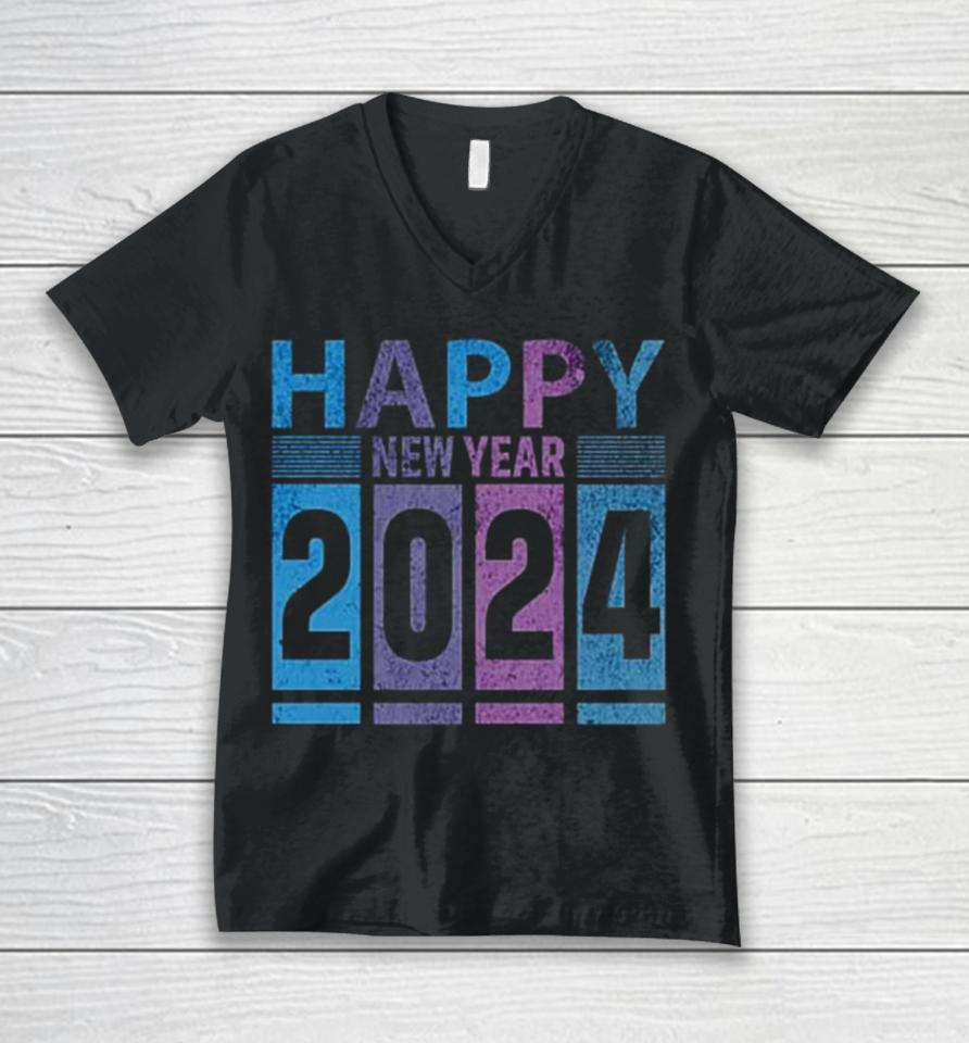 Happy New Year 2024 Fun Unisex V-Neck T-Shirt