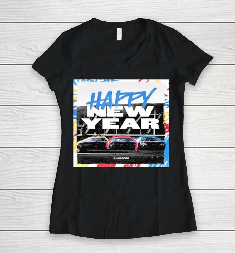 Happy New Year 2024 Nascar Fans Women V-Neck T-Shirt