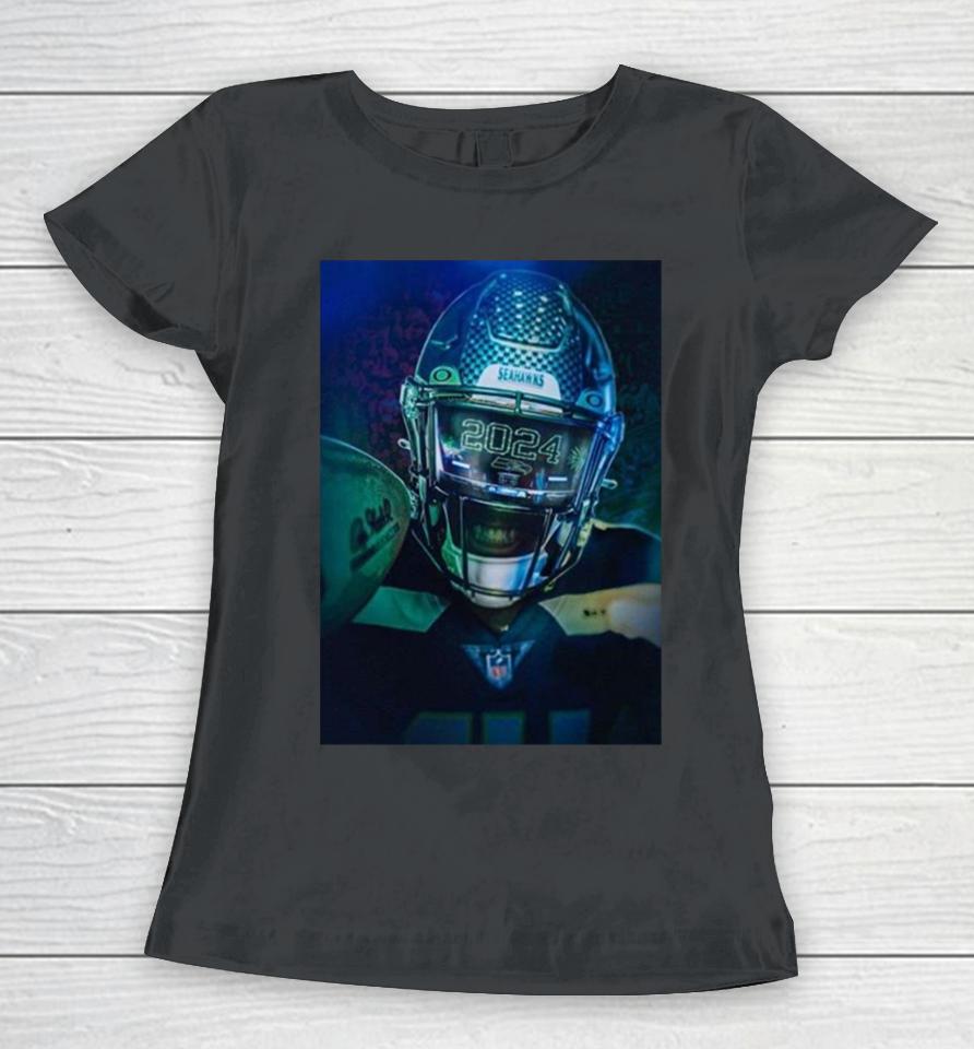 Happy New Year 2024 Seattle Seahawks Fans Nfl Women T-Shirt