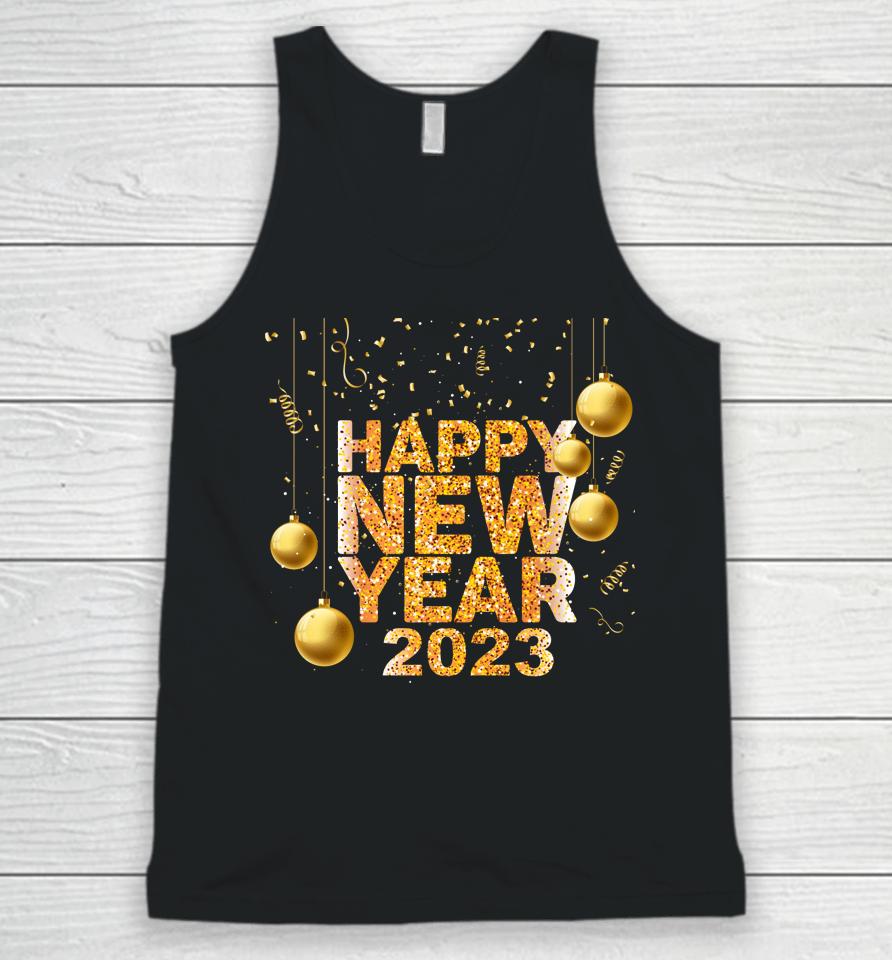 Happy New Year Shirt 2023 Funny New Years Eve Confetti Unisex Tank Top