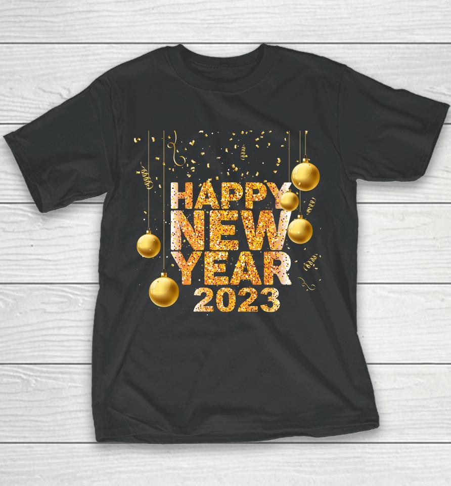 Happy New Year Shirt 2023 Funny New Years Eve Confetti Youth T-Shirt