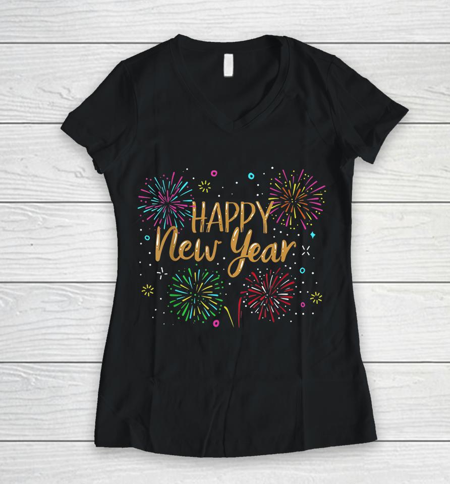 Happy New Year Women V-Neck T-Shirt