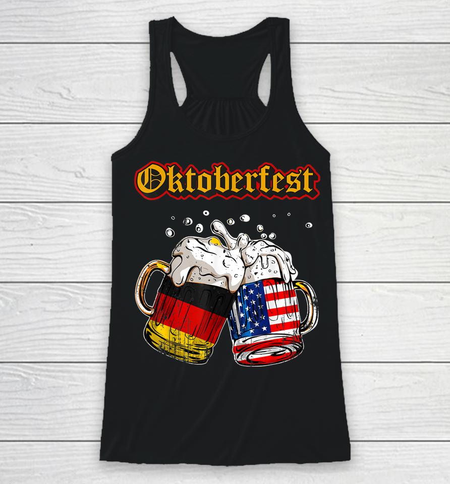 Happy Oktoberfest 2023 American German Munich Flag Racerback Tank