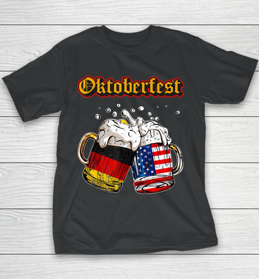 Happy Oktoberfest 2023 American German Munich Flag Youth T-Shirt