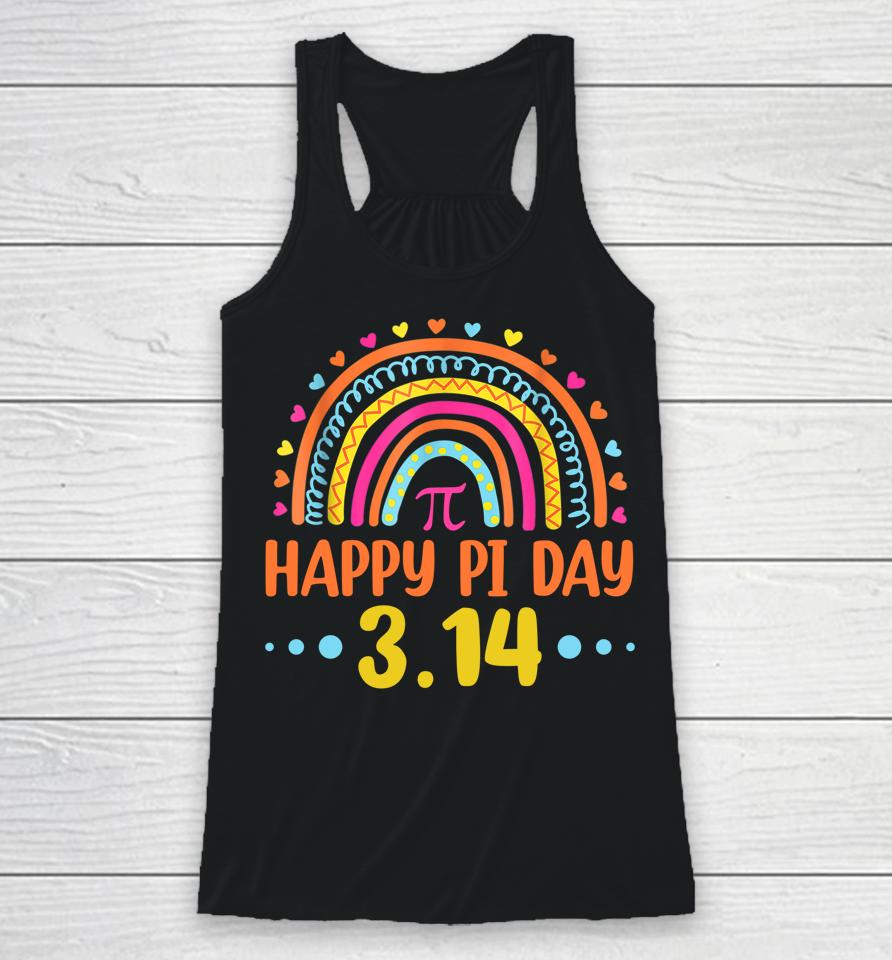 Happy Pi Day Rainbow Racerback Tank