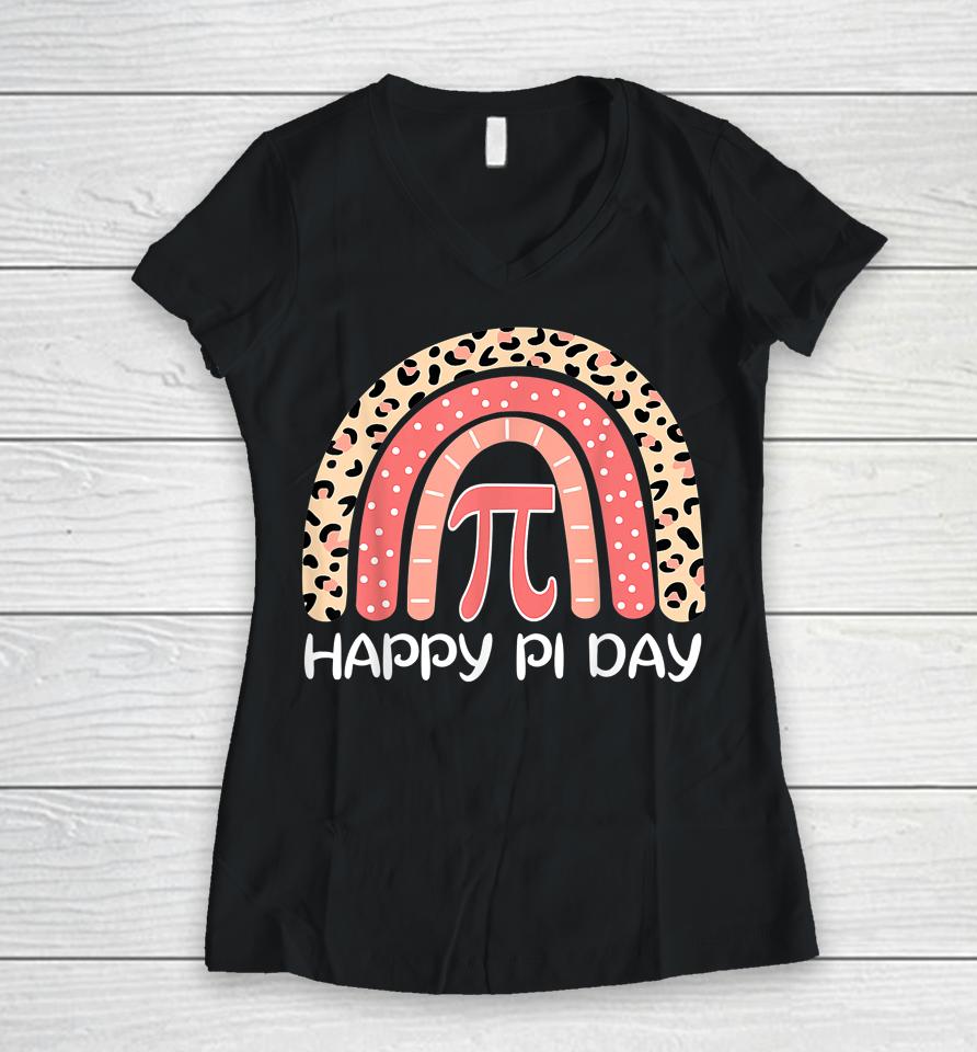Happy Pi Day Rainbow Women V-Neck T-Shirt