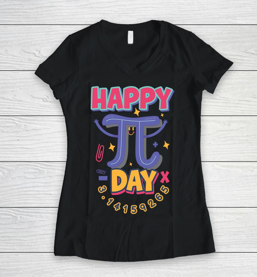 Happy Pi Day Vintage Women V-Neck T-Shirt