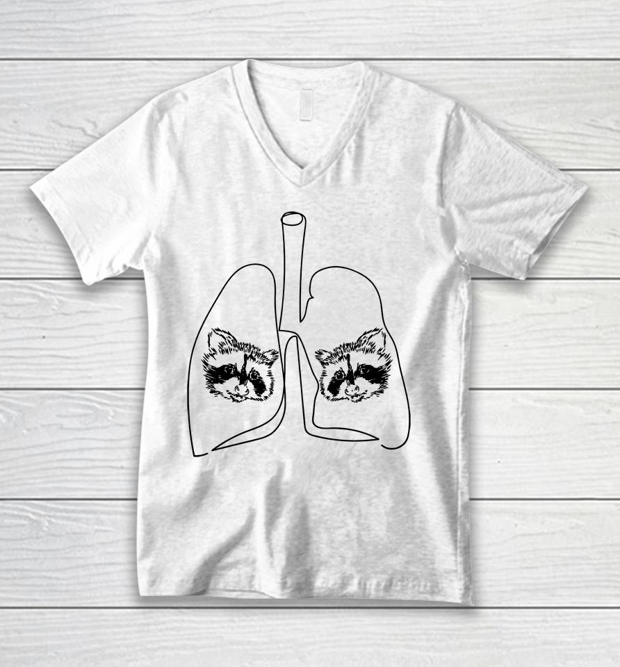 Happy Raccoon Club My Lungs Unisex V-Neck T-Shirt