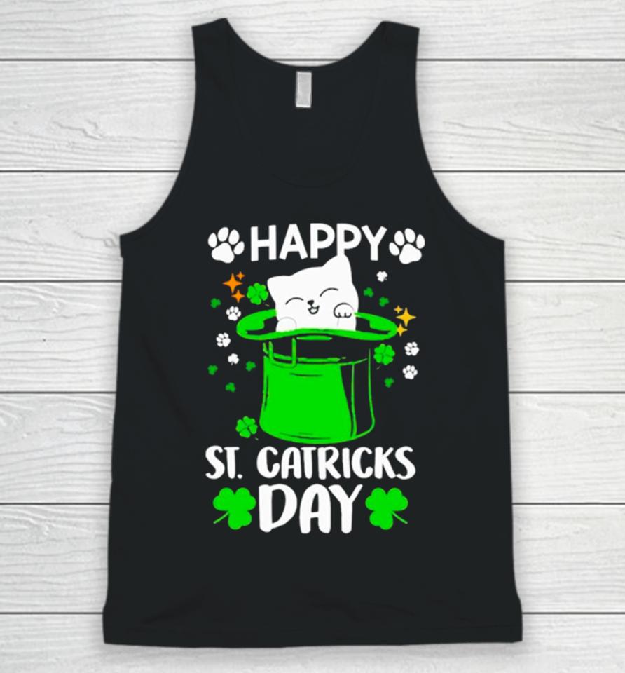Happy St Catrick’s Day Cat Inside Green Hat Unisex Tank Top