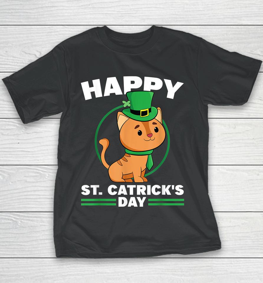 Happy St Catrick's Day St Patrick's Day Kitten Cat Youth T-Shirt