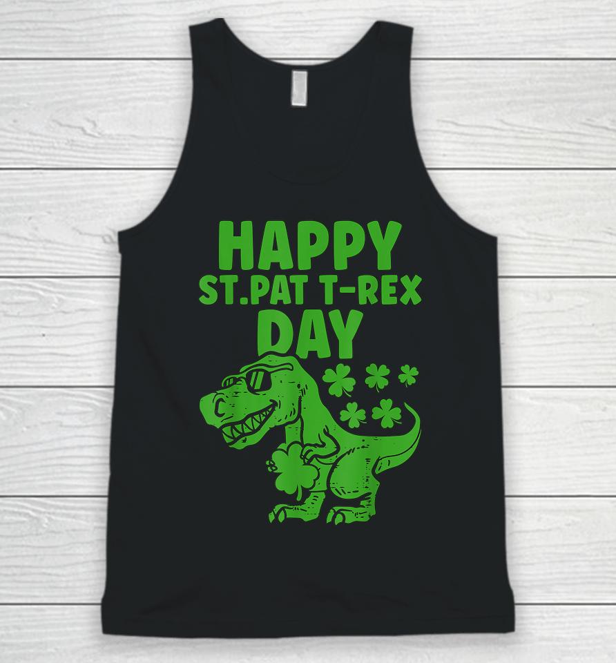 Happy St Pat T-Rex Day Dino St Patrick's Day Unisex Tank Top