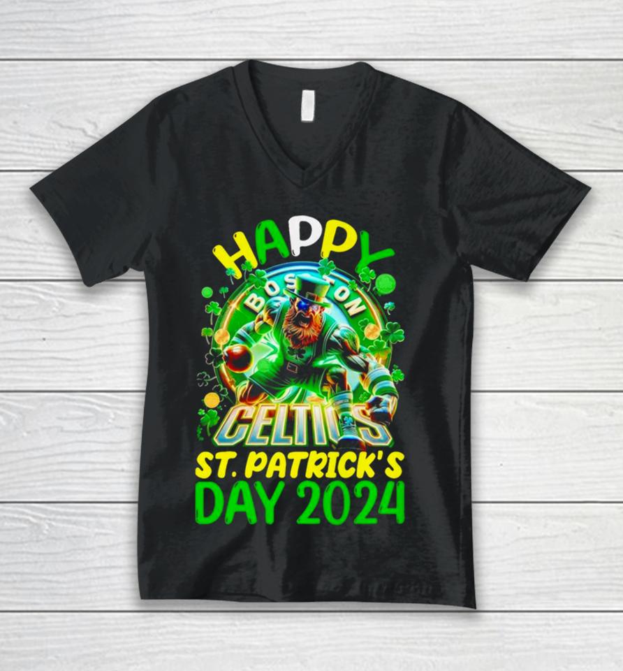Happy St Patrick’s Day 2024 Boston Celtics Unisex V-Neck T-Shirt