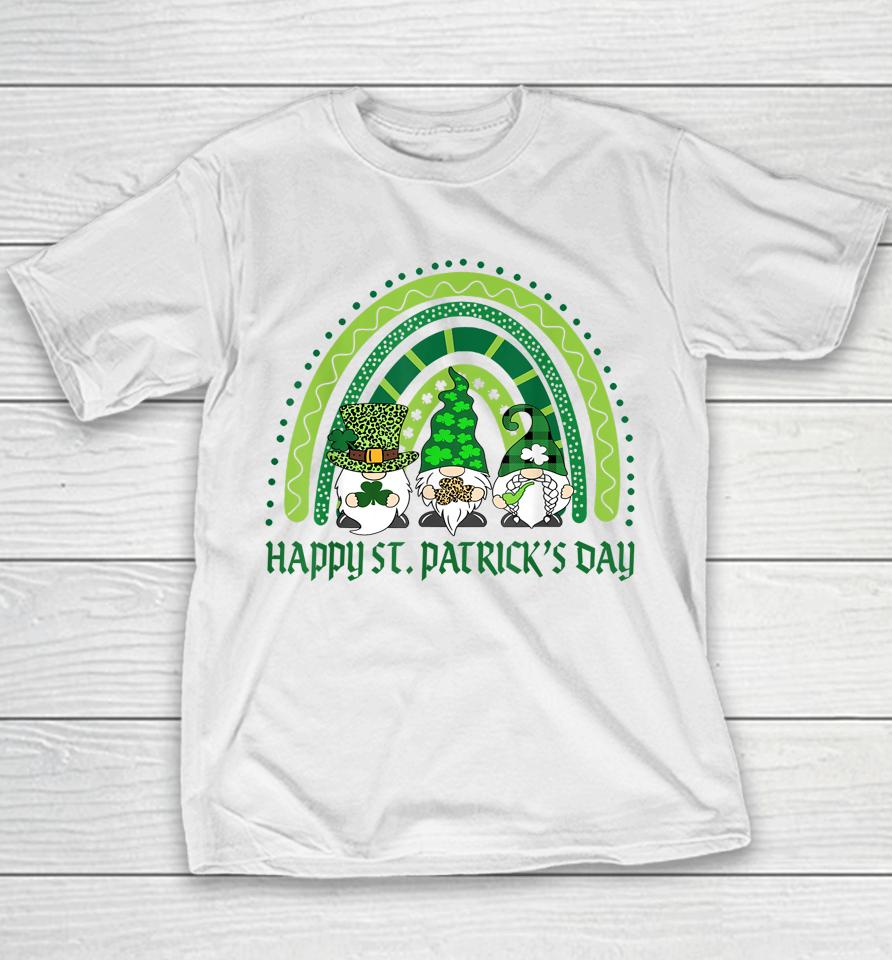 Happy St Patrick's Day Irish Shamrock Gnome Rainbow Youth T-Shirt