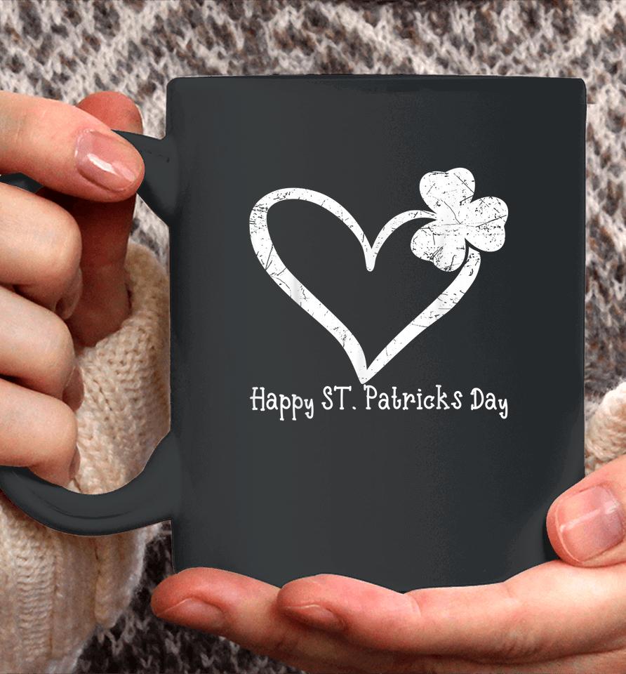 Happy St Patrick's Day Irish Shamrock Heart Vintage Coffee Mug
