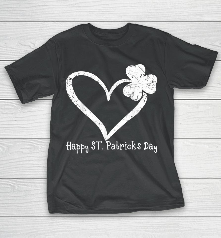 Happy St Patrick's Day Irish Shamrock Heart Vintage T-Shirt