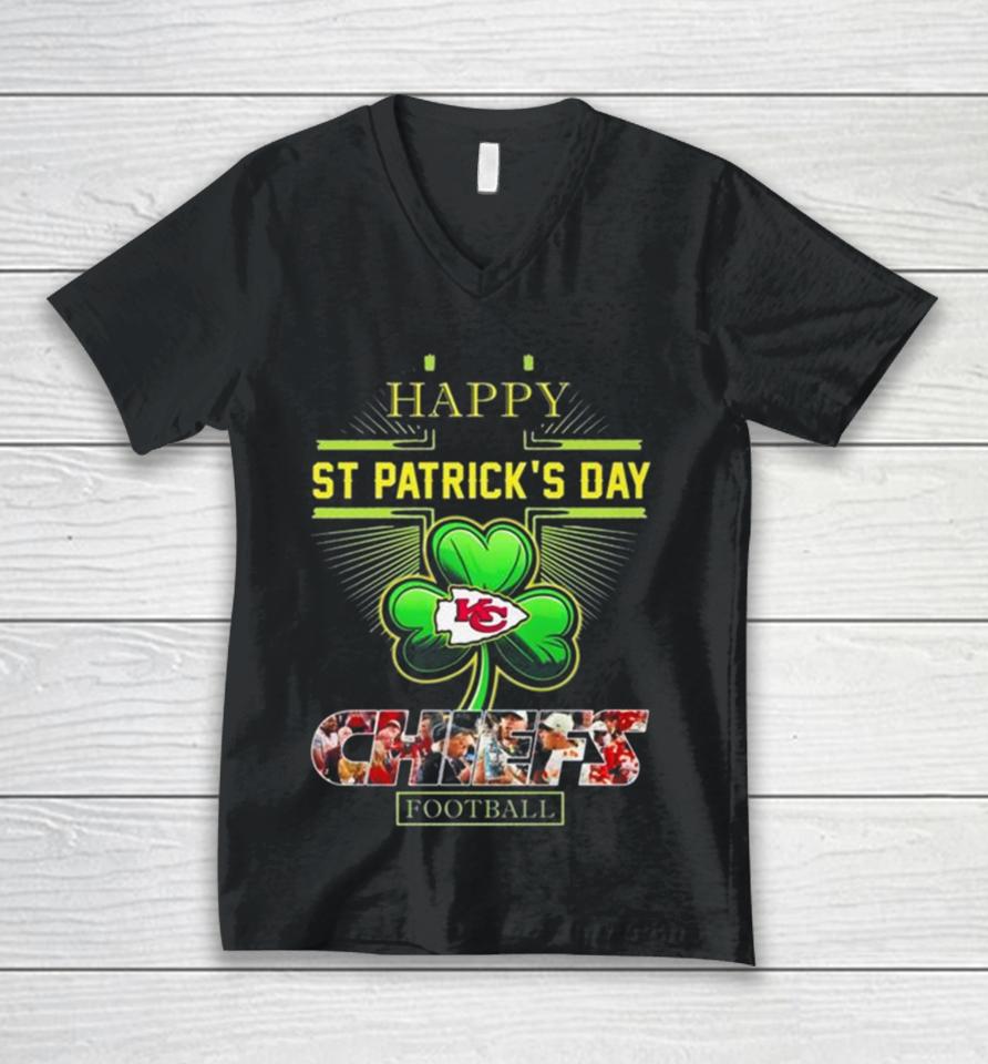 Happy St Patrick’s Day Kansas City Chiefs Football Unisex V-Neck T-Shirt