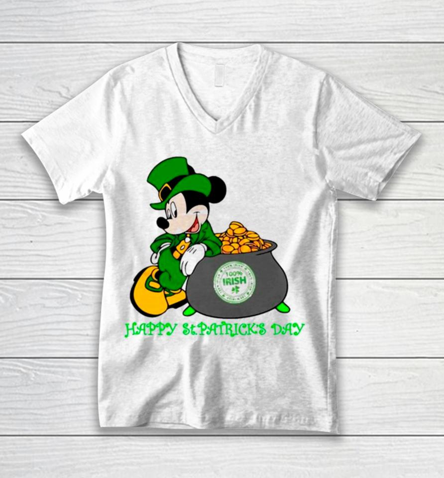 Happy St Patrick’s Day Mickey Irish Unisex V-Neck T-Shirt