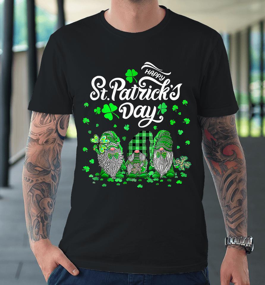 Happy St Patrick's Day Three Gnomes Shamrock Essential Premium T-Shirt