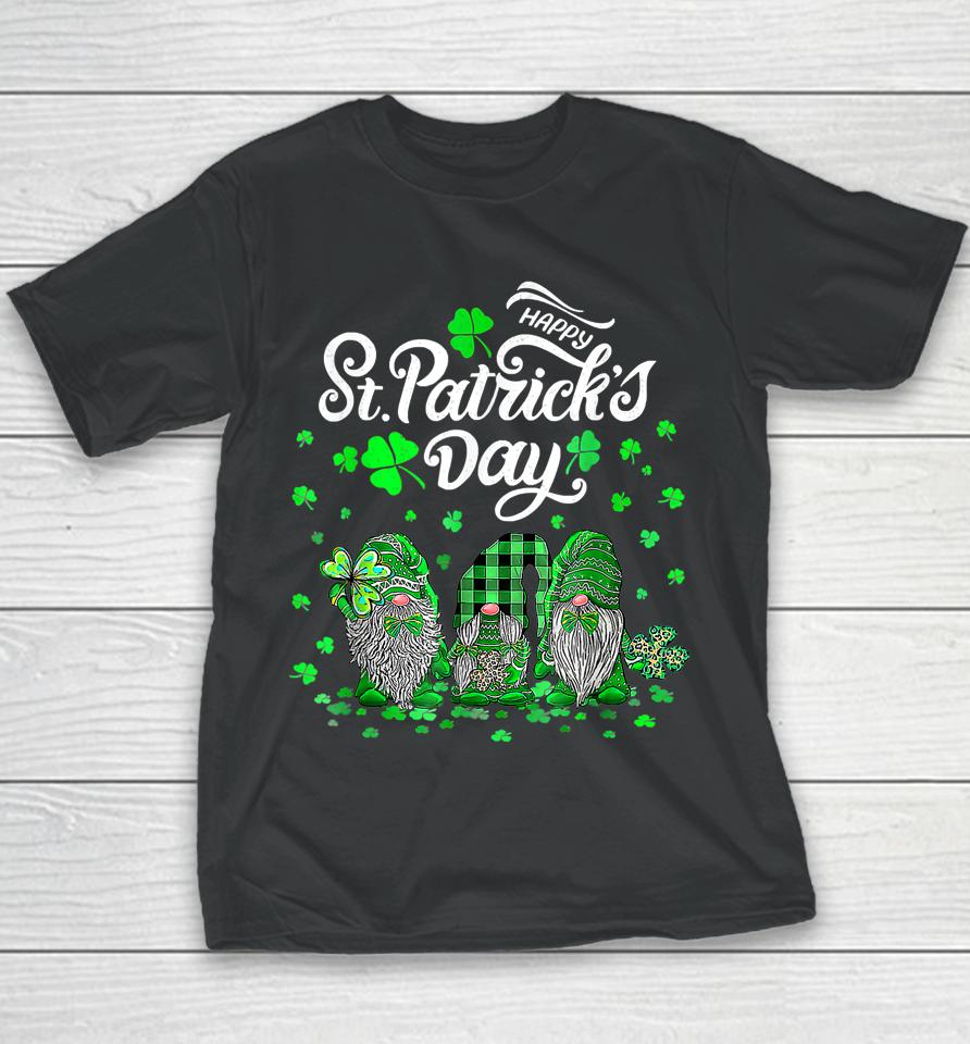 Happy St Patrick's Day Three Gnomes Shamrock Essential Youth T-Shirt