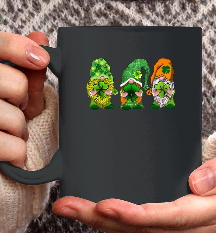 Happy St Patrick's Day Three Gnomes Shamrock Gift Coffee Mug