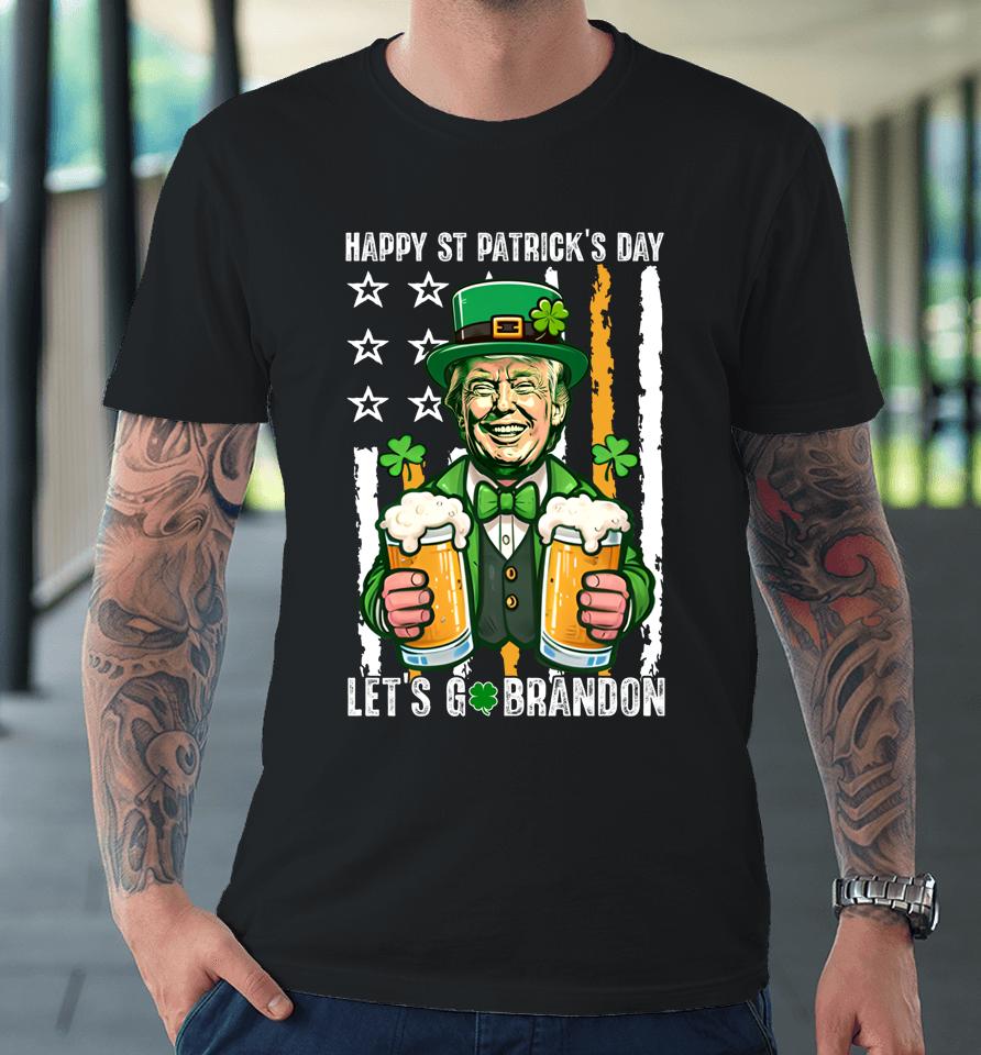 Happy St Patrick's Day Trump Irish Beer Lover Patriotic Flag Premium T-Shirt