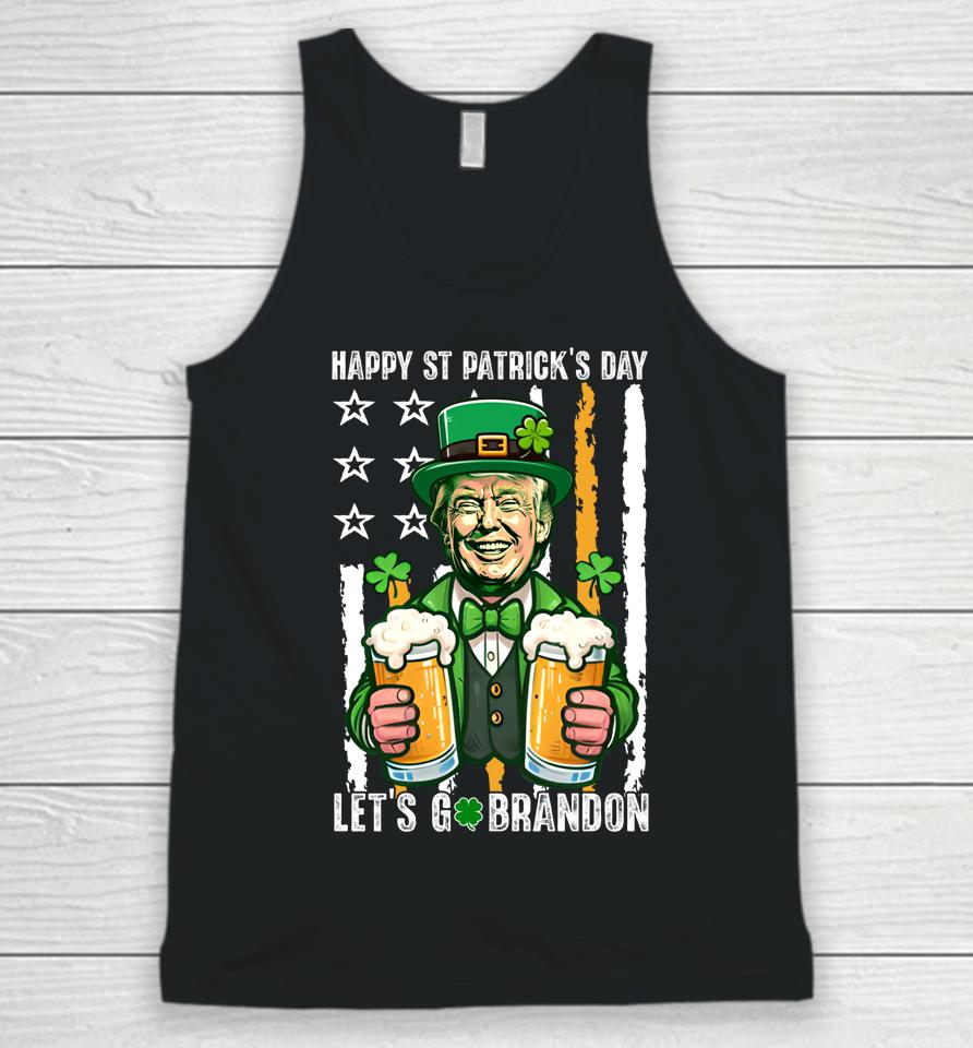 Happy St Patrick's Day Trump Irish Beer Lover Patriotic Flag Unisex Tank Top