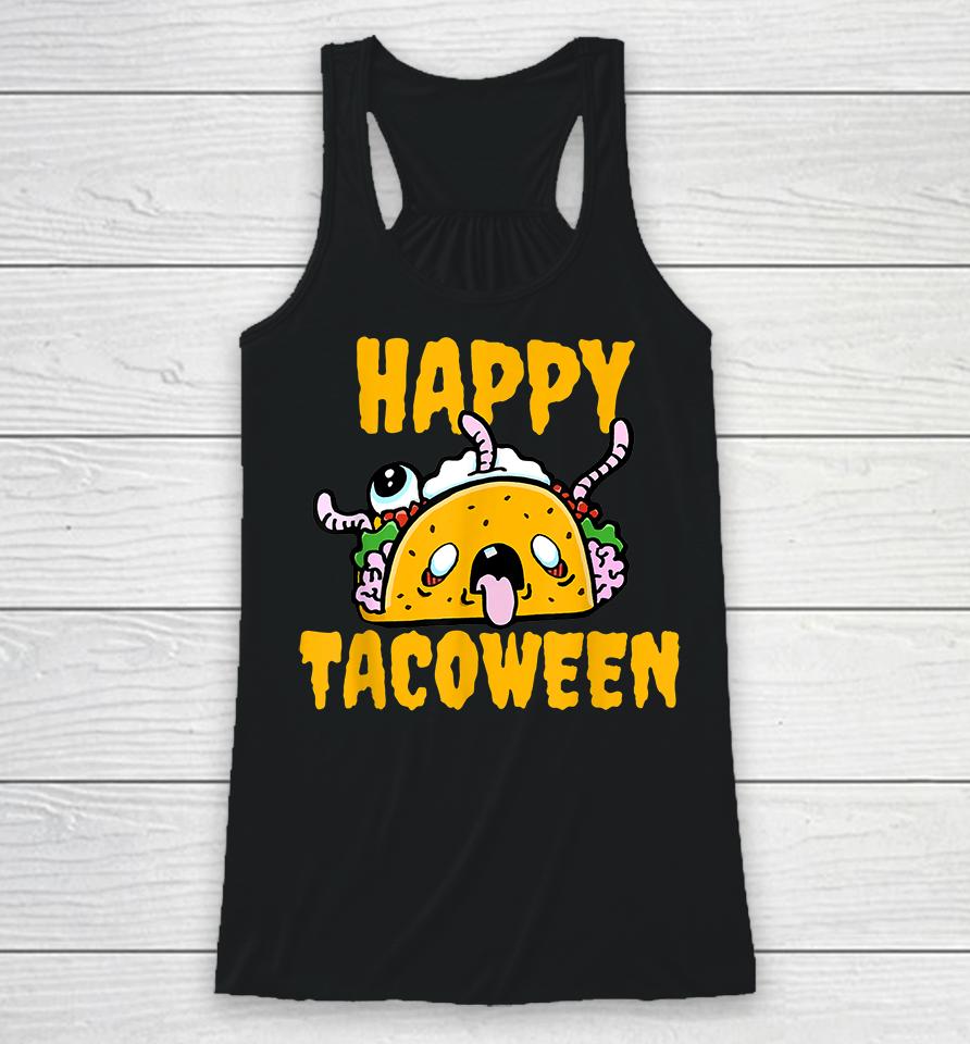 Happy Tacoween Halloween Racerback Tank