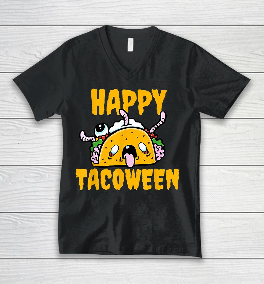 Happy Tacoween Halloween Unisex V-Neck T-Shirt