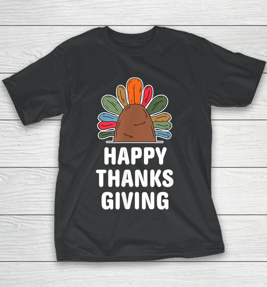 Happy Thanksgiving Autumn Fall Design Thankful Thanksgiving Youth T-Shirt