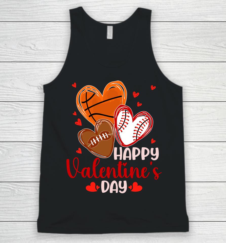 Happy Valentines Day Basketball Baseball Football Unisex Tank Top