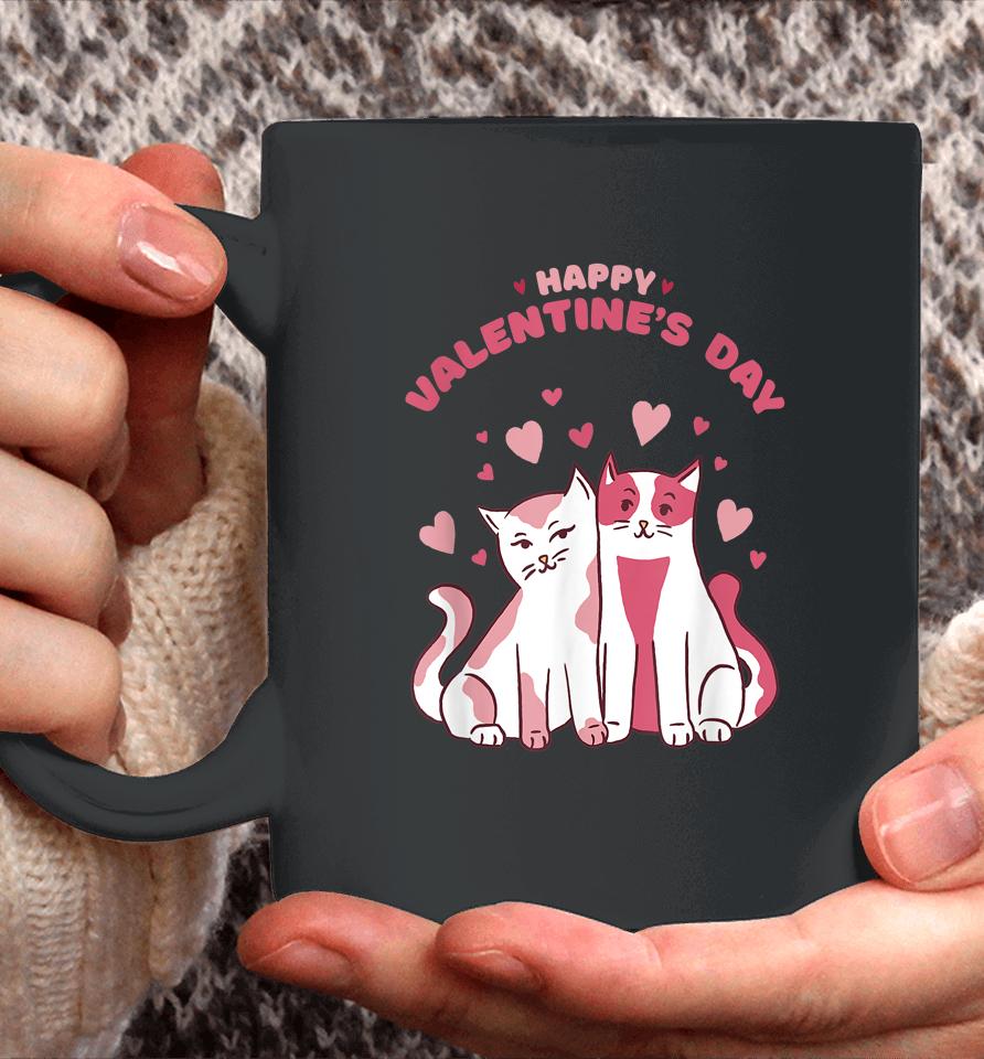 Happy Valentine's Day Cute Cats Valentine's Day Coffee Mug