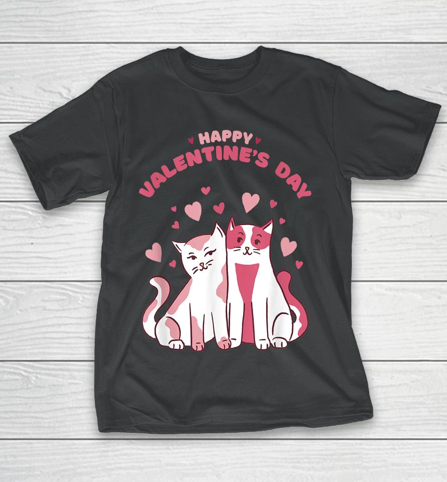 Happy Valentine's Day Cute Cats Valentine's Day T-Shirt