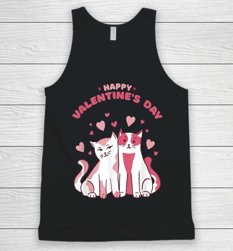 Happy Valentine's Day Cute Cats Valentine's Day Unisex Tank Top