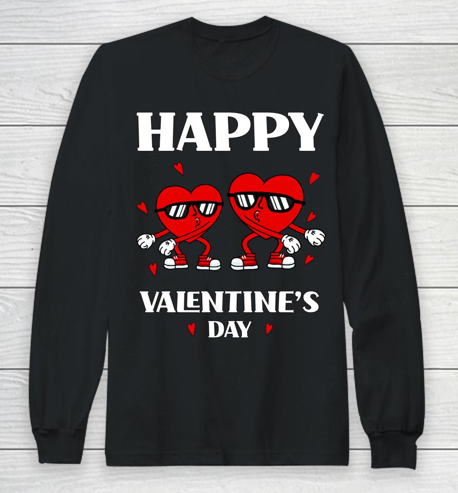 Happy Valentine's Day Dabbing Heart Funny Long Sleeve T-Shirt