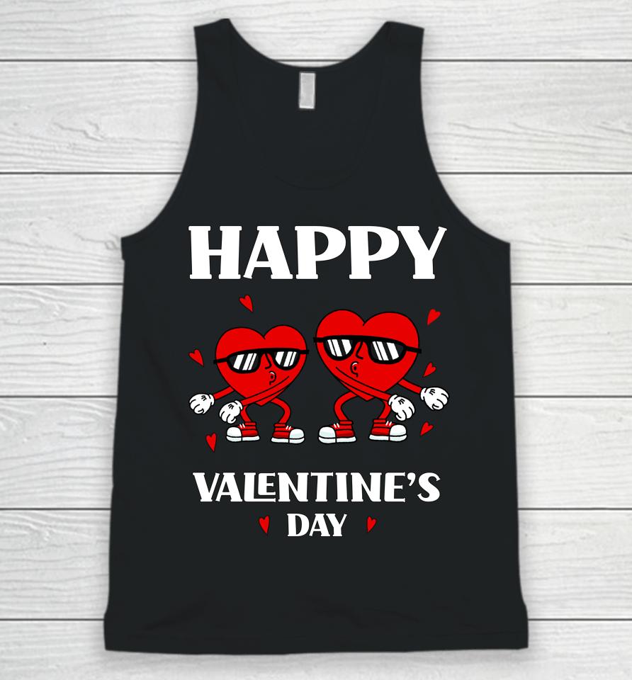 Happy Valentine's Day Dabbing Heart Funny Unisex Tank Top