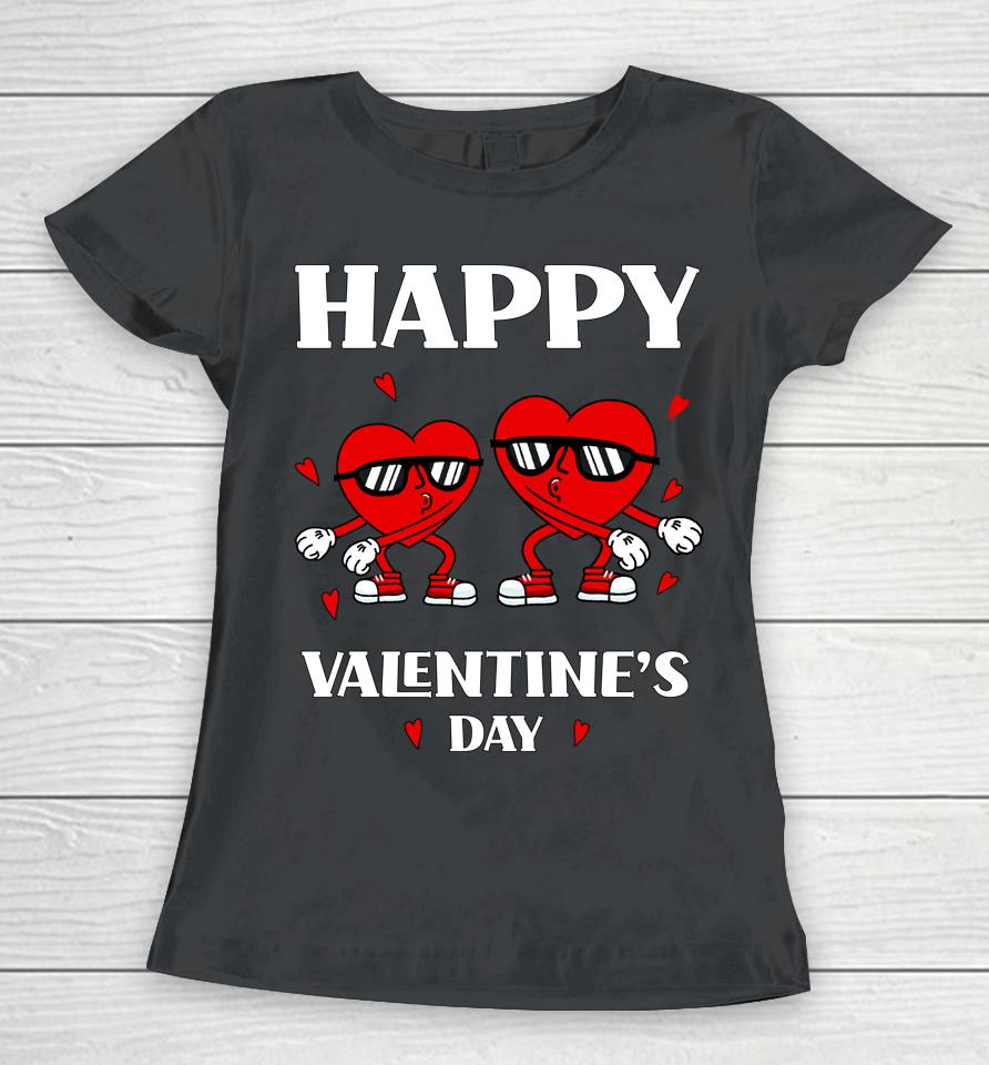 Happy Valentine's Day Dabbing Heart Funny Women T-Shirt