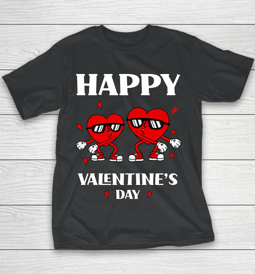 Happy Valentine's Day Dabbing Heart Funny Youth T-Shirt