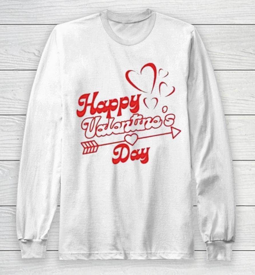 Happy Valentines Day Hearts Arrow Long Sleeve T-Shirt