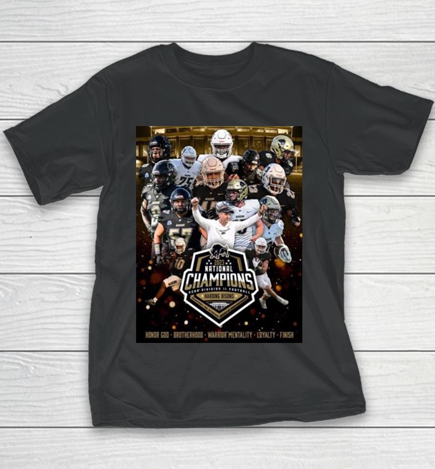 Harding Bison Win The National Champions Ncaa Division Ii Football 2023 Youth T-Shirt