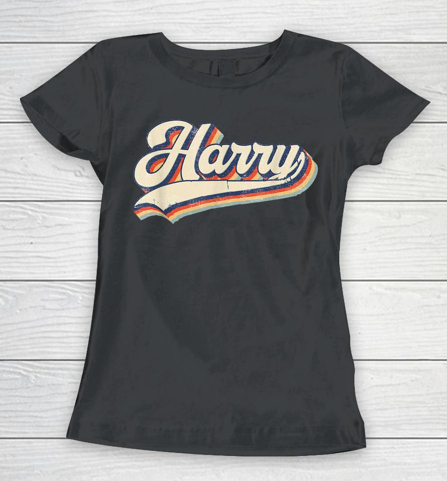 Harry Name Personalized Vintage Retro Gift Women T-Shirt