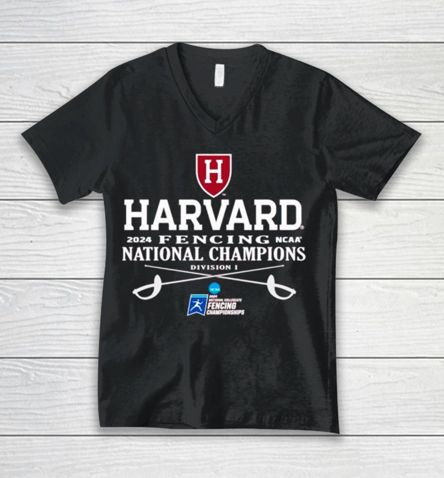 Harvard Crimson 2024 Ncaa Fencing National Champions Unisex V-Neck T-Shirt