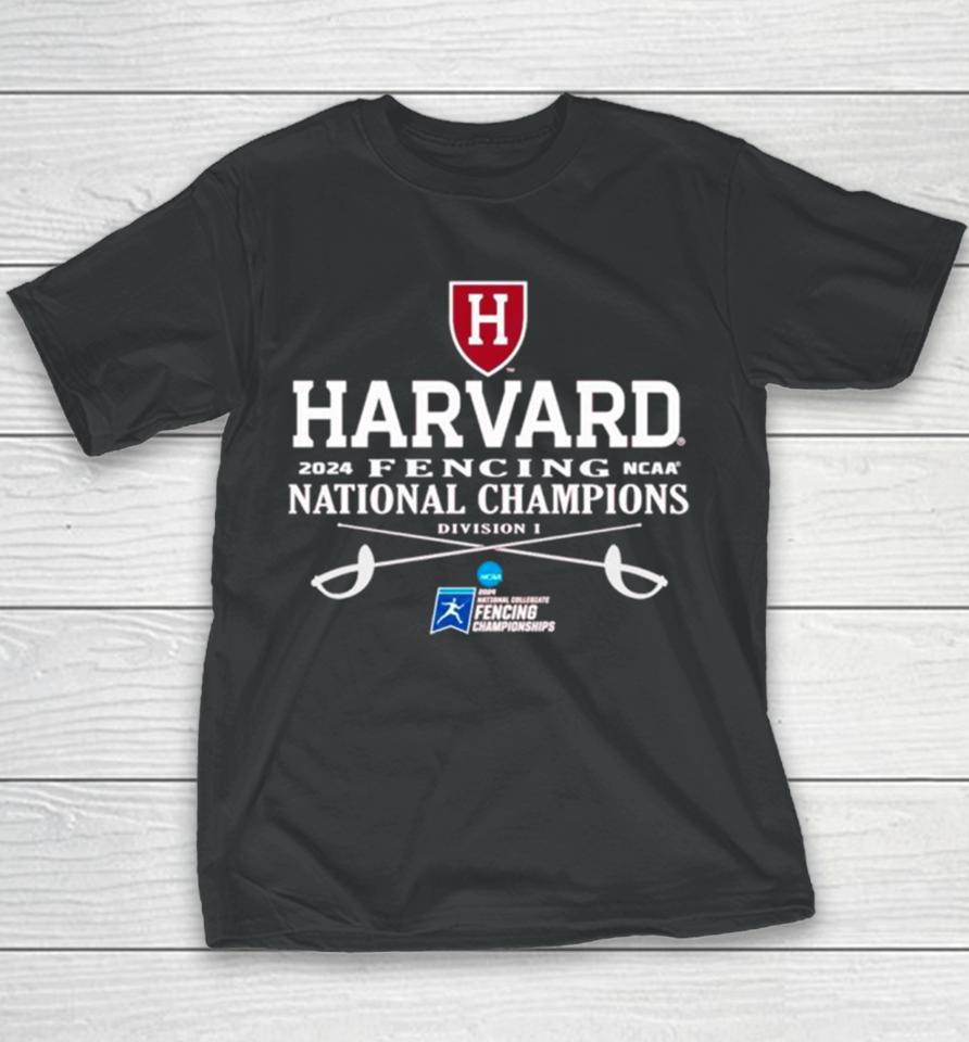 Harvard Crimson 2024 Ncaa Fencing National Champions Youth T-Shirt