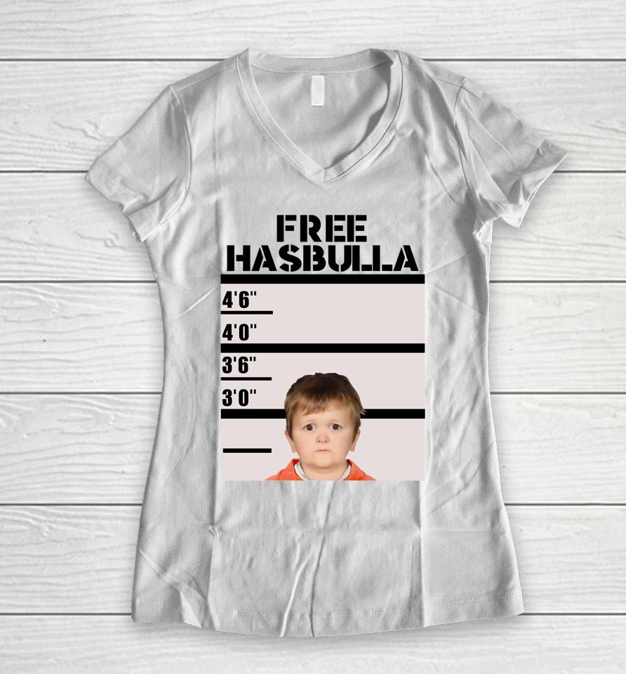 Hasbulla Merch Free Hasbulla Women V-Neck T-Shirt